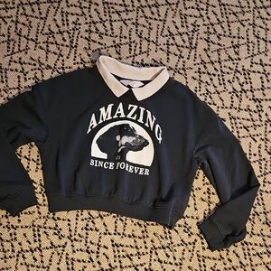 H&M Black Sweatshirt with Beige Collar. MUST BUNDLE.